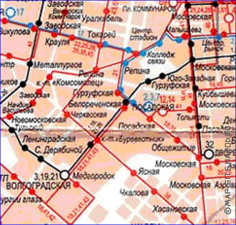 Transport carte de Iekaterinbourg