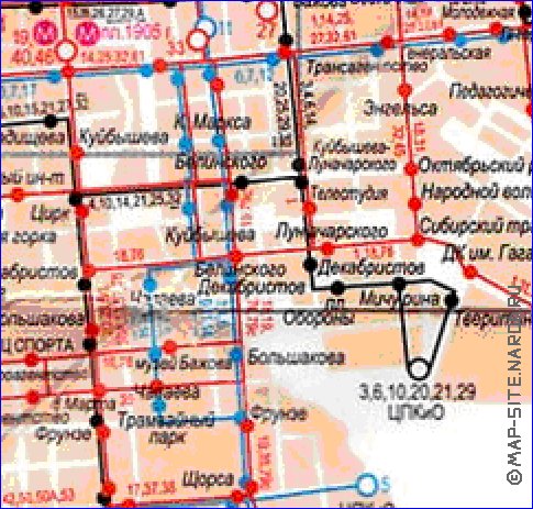 Transport carte de Iekaterinbourg