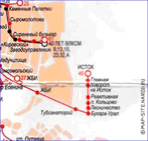 Transport carte de Iekaterinbourg