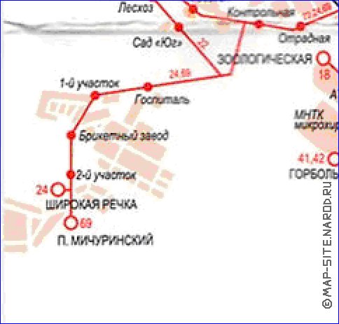 Transporte mapa de Ecaterimburgo