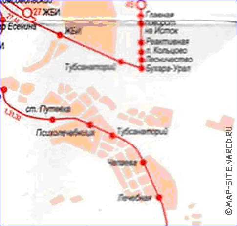 Transporte mapa de Ecaterimburgo