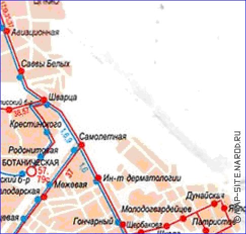 Transporte mapa de Ecaterimburgo