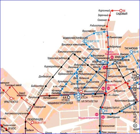 Transport carte de Iekaterinbourg