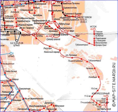 Transport carte de Iekaterinbourg