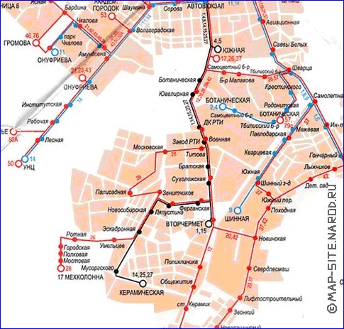 Transport carte de Iekaterinbourg