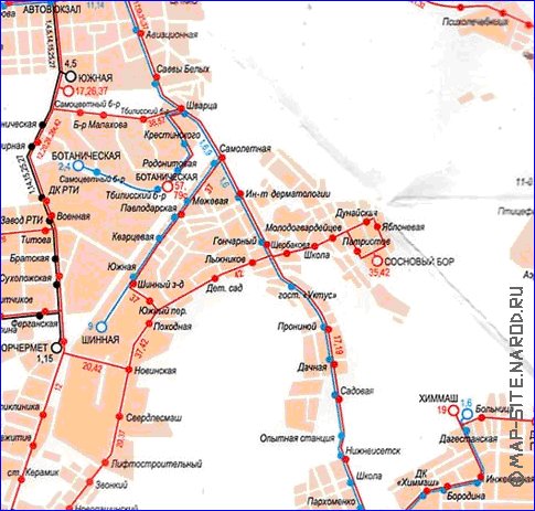 Transport carte de Iekaterinbourg