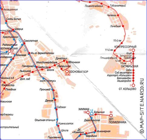 Transport carte de Iekaterinbourg