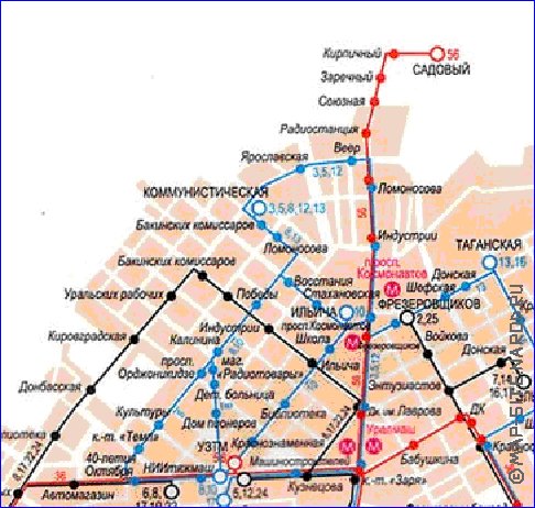 Transport carte de Iekaterinbourg