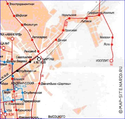 Transport carte de Iekaterinbourg