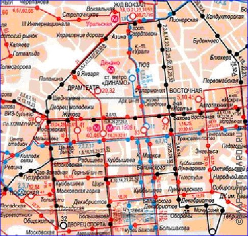 Transport carte de Iekaterinbourg