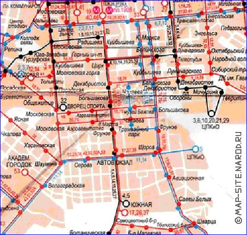 Transporte mapa de Ecaterimburgo