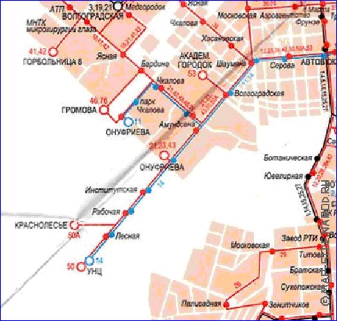 Transporte mapa de Ecaterimburgo