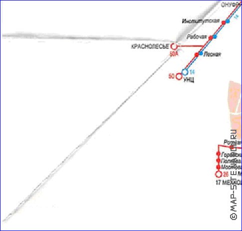 Transporte mapa de Ecaterimburgo