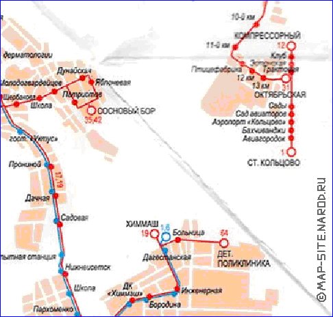 Transport carte de Iekaterinbourg