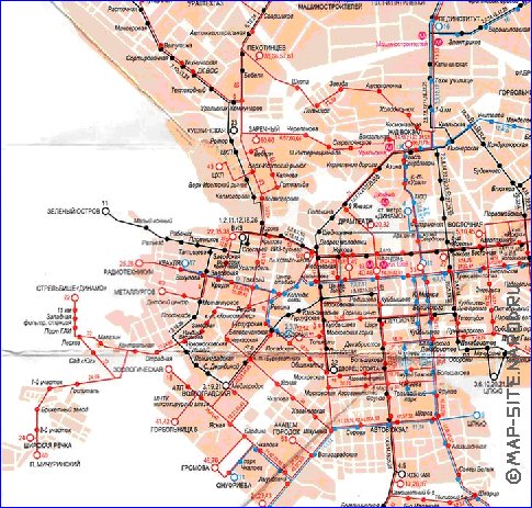 Transporte mapa de Ecaterimburgo