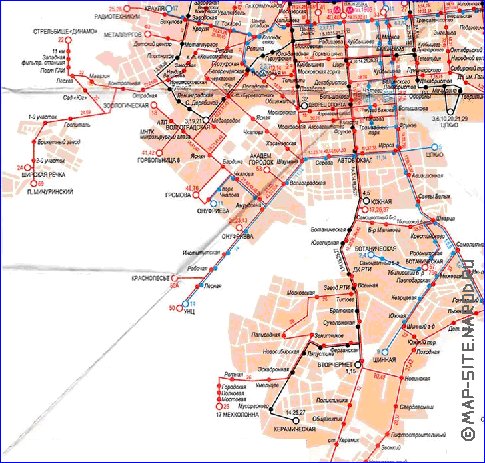 Transport carte de Iekaterinbourg