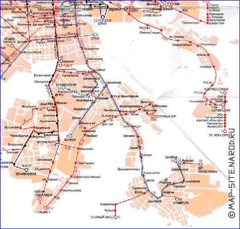 Transport carte de Iekaterinbourg