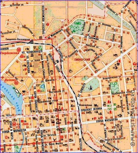 mapa de Ecaterimburgo