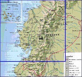 carte de Equateur en anglais