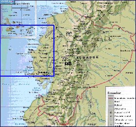 mapa de Equador em ingles