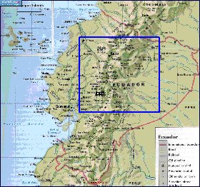 mapa de Equador em ingles