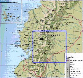 carte de Equateur en anglais