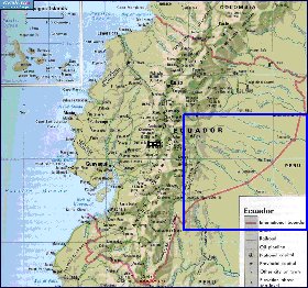 mapa de Equador em ingles