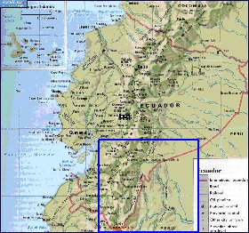 mapa de Equador em ingles