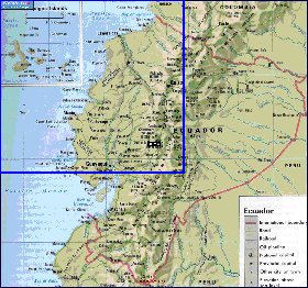 carte de Equateur en anglais