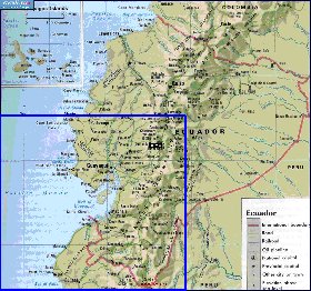 mapa de Equador em ingles