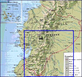 carte de Equateur en anglais