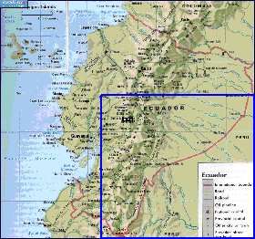 carte de Equateur en anglais