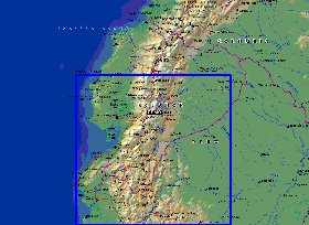 Fisica mapa de Equador em ingles