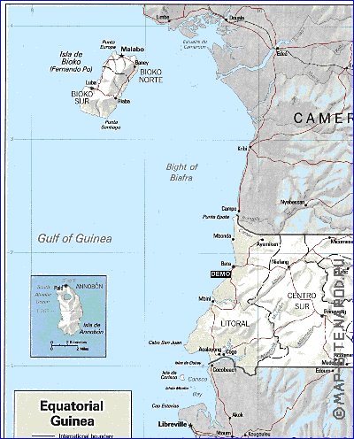 carte de Guinee equatoriale