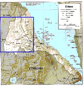 mapa de Eritreia