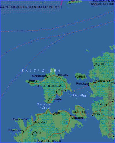 mapa de Estonia em ingles