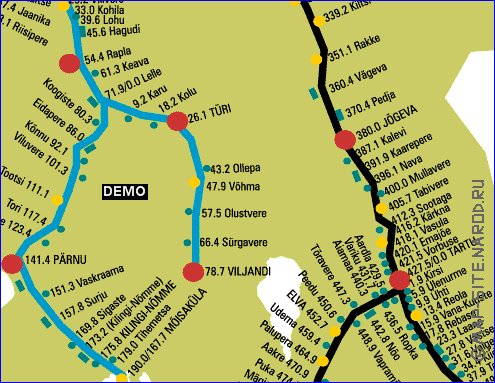 Transport carte de Estonie en anglais