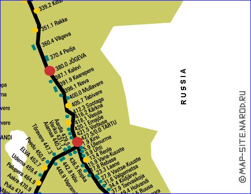 Transport carte de Estonie en anglais