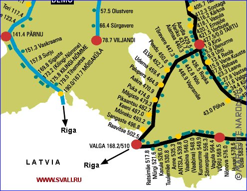 Transport carte de Estonie en anglais