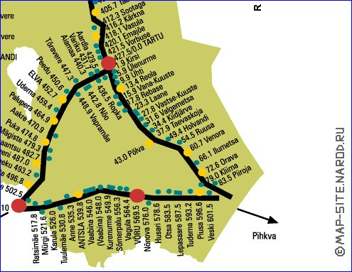 Transport carte de Estonie en anglais