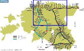 Transporte mapa de Estonia em ingles