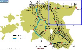 Transporte mapa de Estonia em ingles