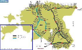 Transporte mapa de Estonia em ingles