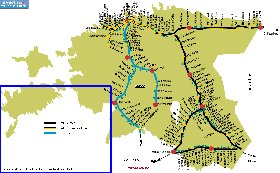 Transport carte de Estonie en anglais