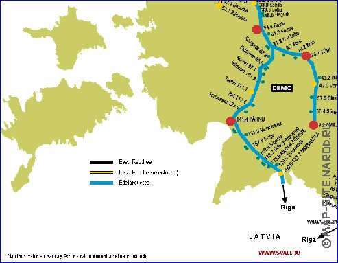 Transport carte de Estonie en anglais