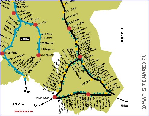 Transport carte de Estonie en anglais