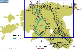 Transporte mapa de Estonia em ingles