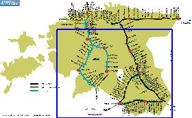 Transporte mapa de Estonia em ingles