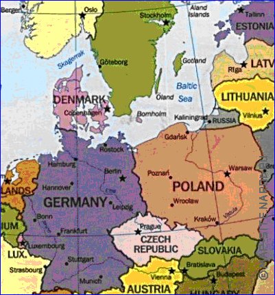 carte de Europe en anglais