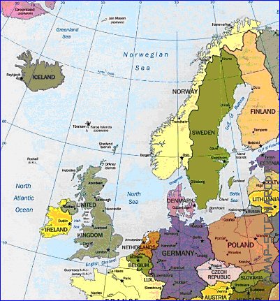 carte de Europe en anglais